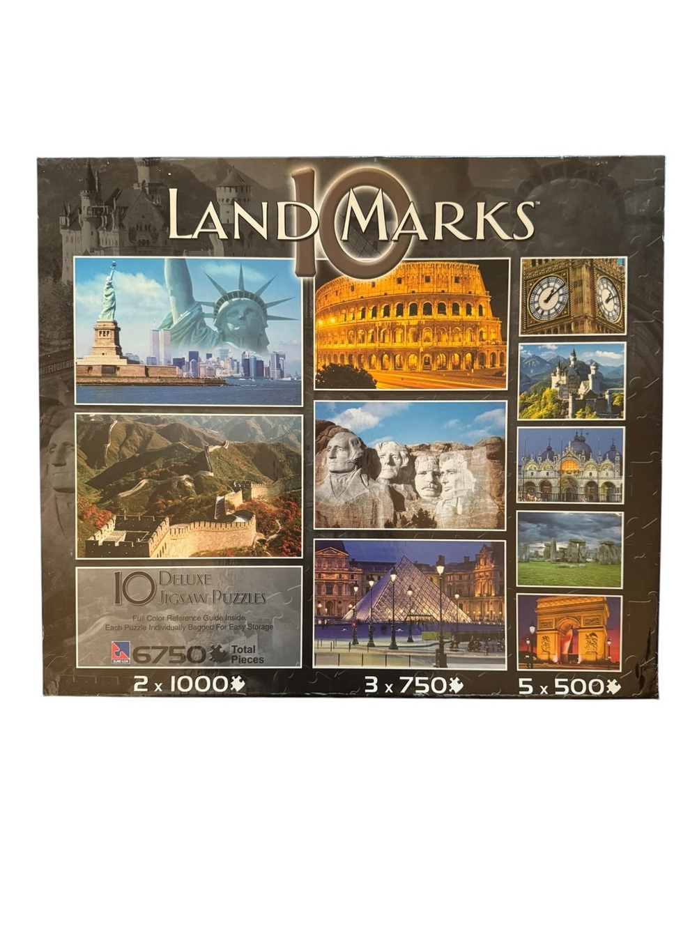 Landmarks Puzzle Set 6750 Pc Lot 9 Sealed 1 Incomplete Travel READ